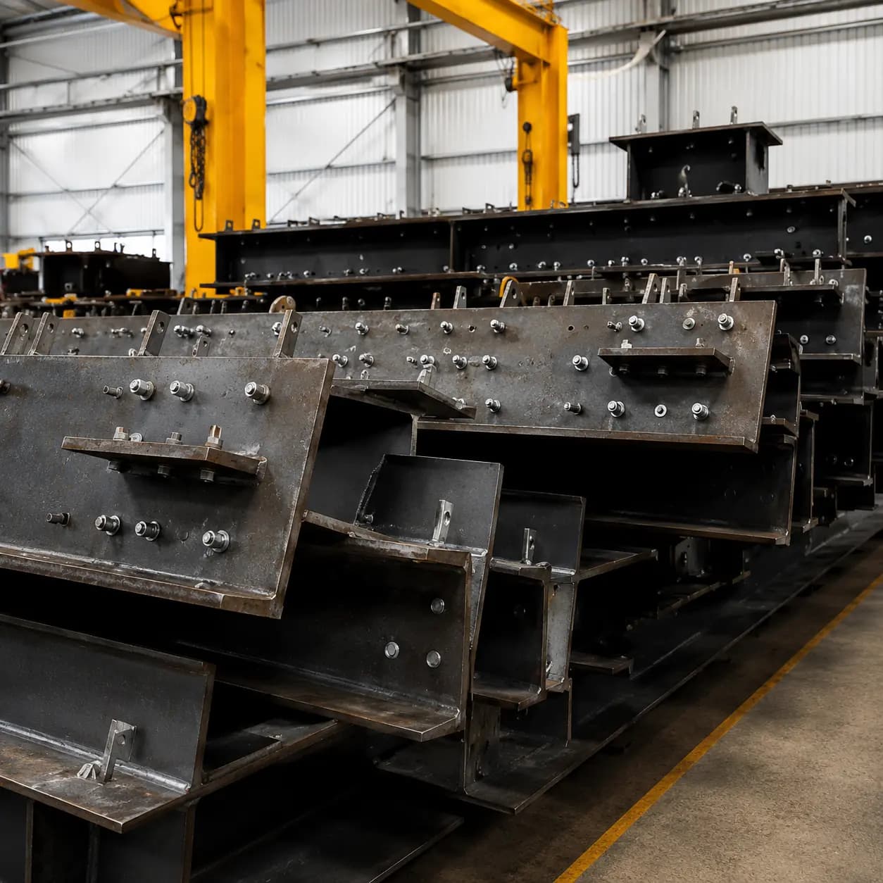 Fabricated steel assemblies fit-up on the shop floor