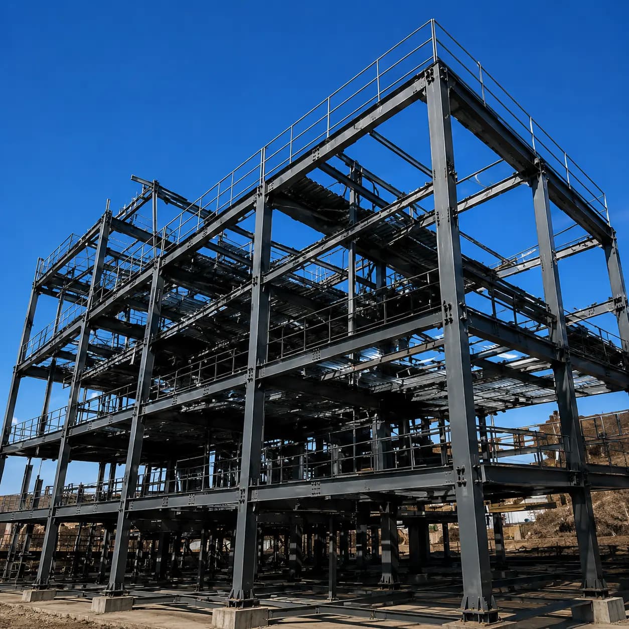 Structural steel building frame fabricated by Schuler Manufacturing